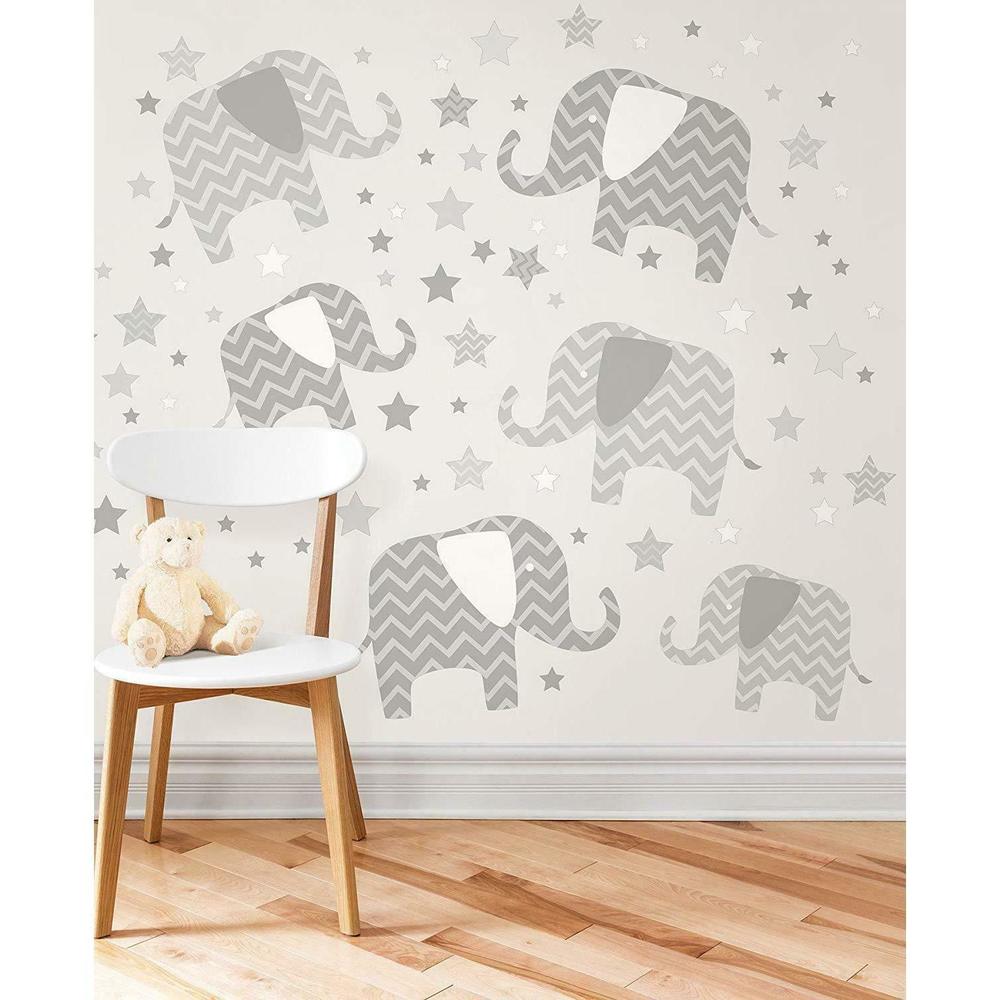 WallPops Elephants - a Ton of Love Wall Art Kit 78 Pieces